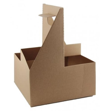 Graphic Packaging Field 4-Cup Handle Carrier 2-24 oz Drinks 6-7/16 x 6-7/16 x 8-3/8, 200PK 02050-900 400